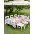 thumbnail image 3 of Blue Easter Outdoor Tablecloth - 54x80 Inch Rectangle Dining Table Cover, Spring Easter Bunny Eggs Floral Buffalo Plaid Waterproof Outdoor Table Cloth with Umbrella Hole & Zipper for Picnic/Patio, 3 of 7