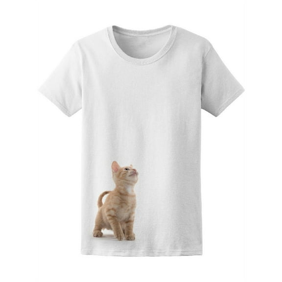Cute Yellow Kitten T-Shirt Women -Image by Shutterstock, Female Large