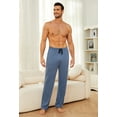 thumbnail image 3 of U2SKIIN Mens Pajama Pants, Ultra Soft Stretch Lightweight PJ Bottoms with Pockets,(Dark Navy Mel.S), 3 of 5