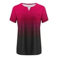 thumbnail image 2 of Delayuji Women's Top V Neck Fashion Printed Short Sleeve Pocket Loose T Shirt Pink Xxxxxl Polyester,Spandex Short Sleeve Shirts for Women, 2 of 5