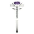 thumbnail image 3 of 1.86 ct Round Cut Simulated Alexandrite with Simulated Diamond Halo Accents 18K White Gold Womens Engagement Ring, 3 of 5