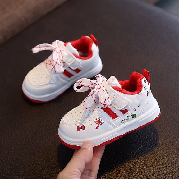 Girls Tennis Shoes, Kids Sneakers, Girls Running Shoes, Toddler Walking Shoes Boys Girls Slip-On Barefoot Shoes Kids Breathable Sneakers Non-Slip Lightweight Tennis Shoe, Red US-1C/EU-16