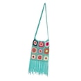 thumbnail image 1 of Bolso de hombro Yinane tejido bohemio hecho a mano azul para mujer, 1 of 6