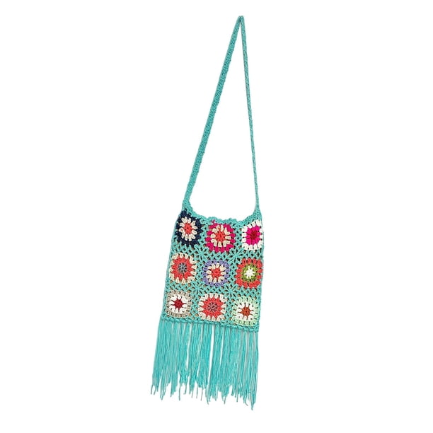 Bolsos de hombro bohemios de para mujer, bolso de mano grande tejido, bolsos informales para mujer, bolsos grandes, bolso de verano , Azul Salvador bolso de mujer