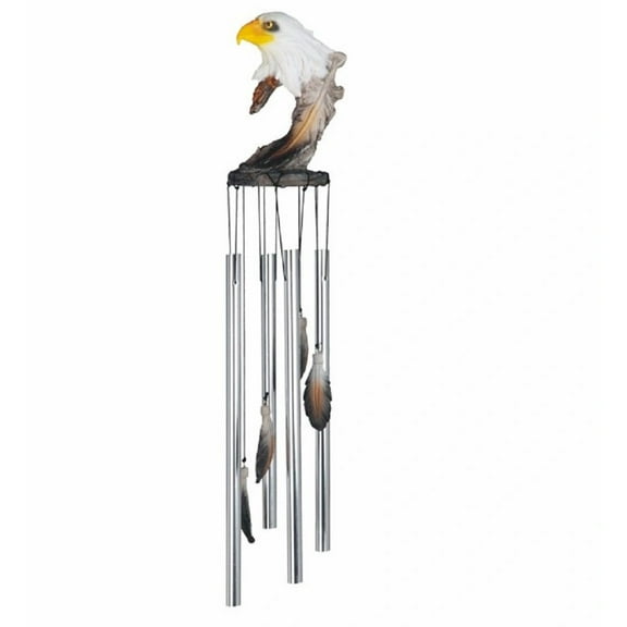 FC Design 23" Long Eagle Round Top Wind Chime Wild Animal Garden Patio Decoration