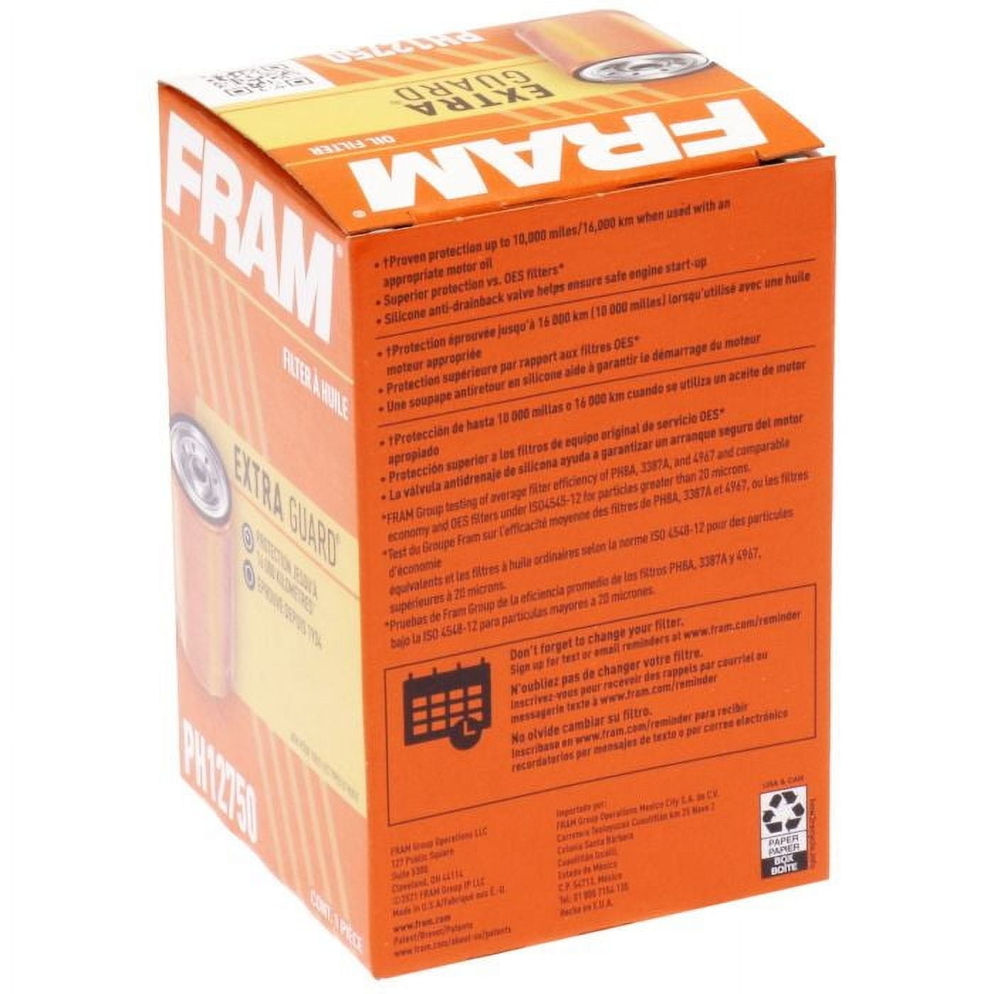 Fram Engine Oil Filter P/N:Ph12750 Fits select: 2020 CHEVROLET TRAVERSE, 2017-2023 GMC ACADIA