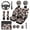 Brown Cow Print, variant on HUIACONG Watercolor Flowers Seat Covers for Cars for Women Full Set Cute Car Accessories Seat Covers with Steering Wheel Cover Seat Belt Pads Arm Rest Cover Coasters Headrest Cover Keychain 14 Pcs