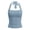 Navy, variant on Womens Halter Neck Crop Top Sleeveless Backless Slim Fit Tank Shirt Casual Club Streetwear Top for Summer Parties Red XS