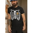 thumbnail image 2 of Old Glory Mens Pizza Heart Skeleton Costume Short Sleeve T Shirt, 2 of 5