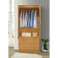 thumbnail image 2 of Hodedah Two Door Wardrobe with Two Drawers and Hanging Rod Plus Mirror, Beech, 2 of 6