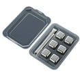 thumbnail image 1 of Stainless Steel Ice Cubes 6 Pack + Box + Clip, Ice Cubes Stones – Reusable Stainless, Home and Kitchen, 1X Ice Tray Set, By Relocy, 1 of 3