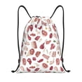 thumbnail image 1 of Kdxio Different Meat Pattern Drawstring Bag for Gym Sports School Travel Lightweight Sackpack with Adjustable Cords Waterproof Fabric-Small, 1 of 6