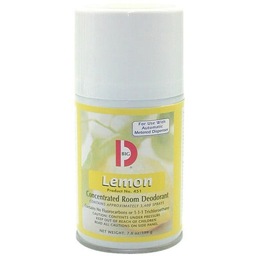Metered Concentrated Room Deodorant, Lemon Scent, 7 oz Aerosol, 12