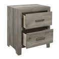 thumbnail image 3 of Tcbosik Modern Gray Night Stand Wooden Beside Table with 2 2 Drawers, 24"L x 16.5"W x 27.5"H, 3 of 7