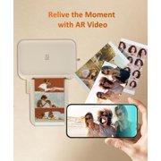 HPRT CP4100 4x6 Photo Printer(108 Sheets & 2 Ribbons) Full-Color Thermal Dye Sublimation Wi-Fi Printing, Instant Picture Printer for Phone, AR Video, Fun App, Home Use, Beige