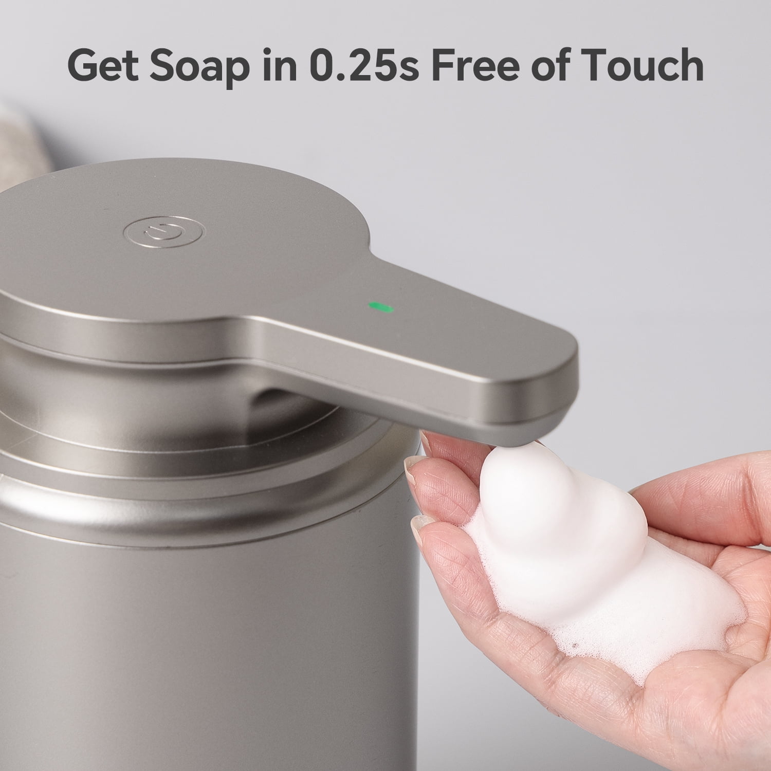 Automatic Foaming Soap Dispenser, Rechargeable Touchless Foam Hand Soap Pump for Bathroom Kitchen, Water-Resistant, Xmas Gift