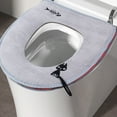 thumbnail image 1 of Winter Toilet Pad Cover, Flock Material, Portable and Easy to Clean Toilet Seat Protector with Adhesive Backing for Travel and Outdoor Use, 43x37cm, Green and Yellow, 1 of 6