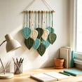 thumbnail image 6 of Leodye 1PCS Leaf Macrame Wall Hanging Tapestry, Hand Woven Wall Art Decor for Bedroom and Living Room Interior -15.7*26.7IN, 6 of 7
