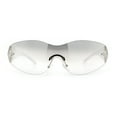 thumbnail image 3 of Rimless Wrap Around Bling Sparkling Star Hinge Thick Temple Sunglasses White - Clear Mirror, 3 of 8