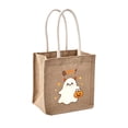 thumbnail image 2 of Cififendec Halloween Spooky Jute Tote Bag, 7.8"×5.1", Reusable Gift Storage Handbag for Party Foyer Counter Entryway Shelf Fall Interior Embellishment, 2 of 5