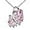 10-October Birthstone-Light Rosaline Pink, variant on Leafael Wish Stone Pendant Necklace with Tanzanite Purple Birthstone Crystal for February, 18K Rose Gold Plated, 18" + 2" Chain