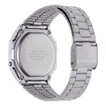 thumbnail image 4 of Reloj pulsera digital Casio A-168 con correa de acero inoxidable color plateado - fondo gris/negro/azul, 4 of 6