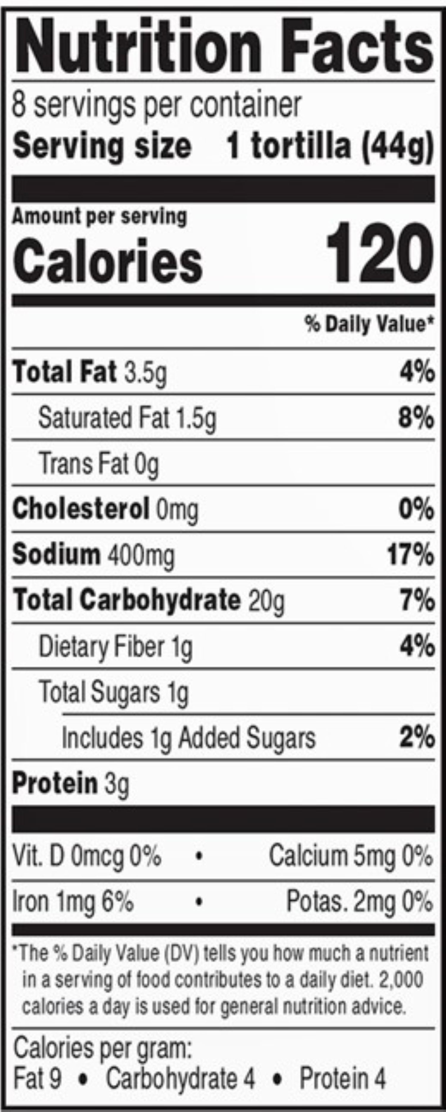 Marketside Authentic 6 Ingredient Flour Tortillas, Soft Taco, 8 Count
