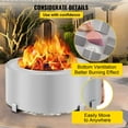 VEVOR Smokeless Fire Pit, Stainless Steel Stove Bonfire, 27.6 inch