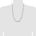 thumbnail image 2 of Diamond2Deal 925 Sterling Silver Rhodium-plated 9 mm Figaro Chain Necklace for Mens 26", 2 of 5