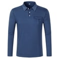 thumbnail image 1 of KIHOUT Chandails en Molleton Printemps Hiver pour Hommes, Chemise Décontractée à Manches Longues Col Rabattu avec Poche, Taille P-3TG, 1 of 5