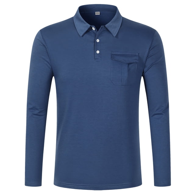 KIHOUT Chandails en Molleton Printemps Hiver pour Hommes, Chemise Décontractée à Manches Longues Col Rabattu avec Poche, Taille P-3TG