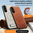 thumbnail image 6 of Allytechgroup Magnetic Case for Samsung Galaxy S21, Slim Fit Stand Phone Case Compatible with MagSafe Shockproof Protective Back Cover Bumper for Samsung Galaxy S21, Brown, 6 of 7
