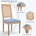 thumbnail image 2 of Noble House French Country Dining Chair Set of 2,Rectangular Cane Backrest,Blue, 2 of 10