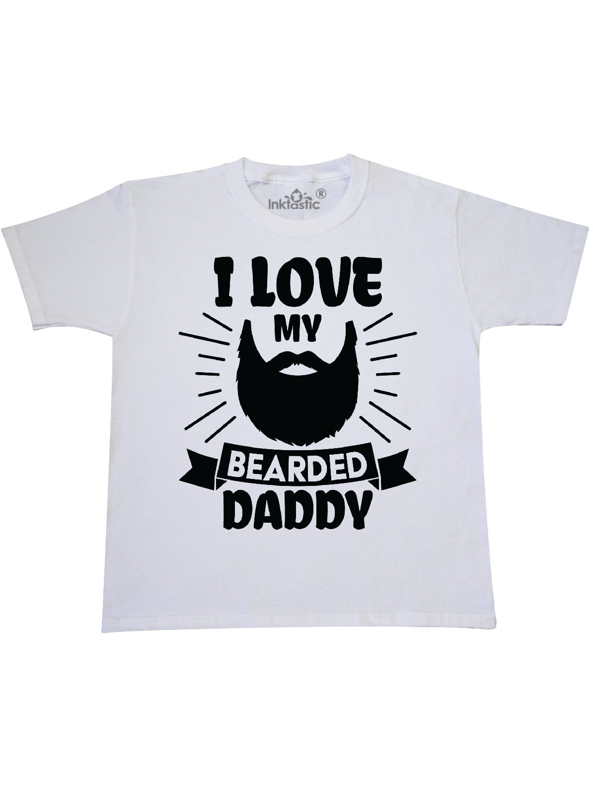 I Love My Bearded Daddy with Beard Silhouette Youth T ...