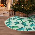 thumbnail image 4 of Salouo Green Sea Turtle Christmas Tree Skirt 48" Farmhouse Christmas Decorations Snowman Xmas Tree Skirt Tree Mat for Holiday Party Decor, 4 of 8