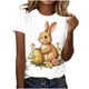 thumbnail image 1 of Camiseta de Manga Corta de las Mujeres con Cuello Redondo Y Doblado de Longitud Media, Poliéster Suave para la Moda Diaria de Primavera, Blusa Cómoda, 1 of 5