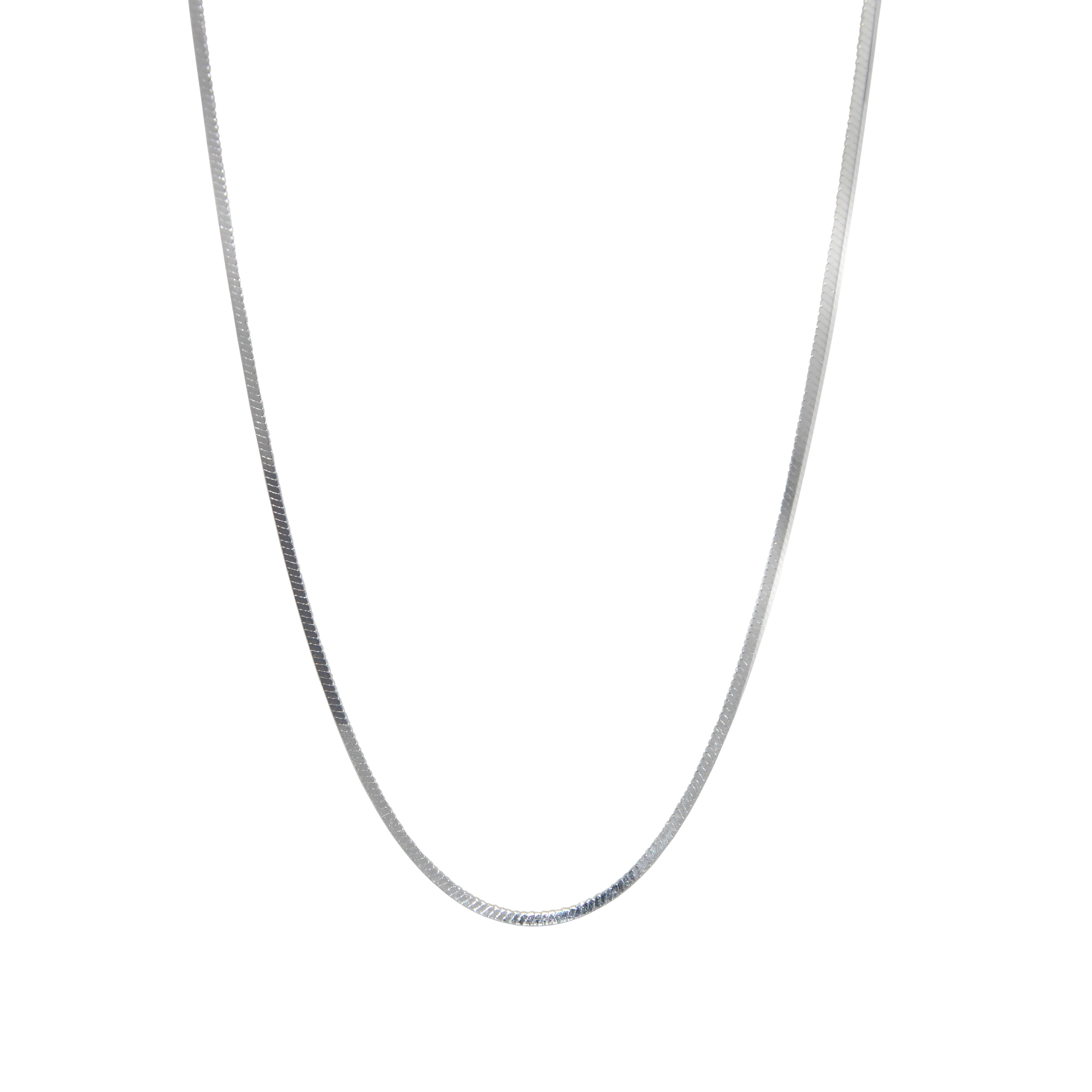 Brilliance Ladies Sterling Silver 030 Herringbone Square Necklace