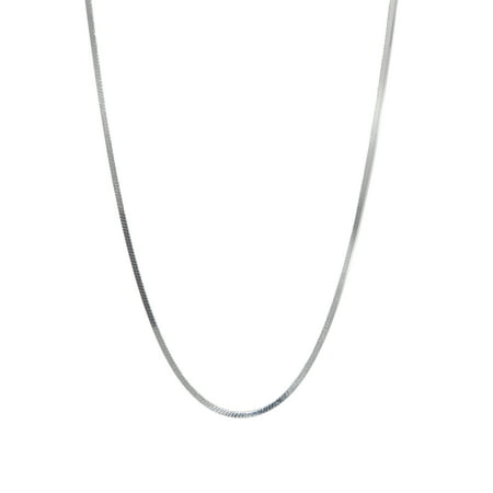 Brilliance Fine Jewelry 925 Sterling Silver Herringbone Square Chain Necklace, 18"
