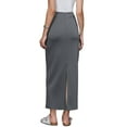 thumbnail image 3 of Knit Straight Skirt for Women High Waisted Back Slit Solid Color Business Casual Skirt XS Grey, 3 of 6