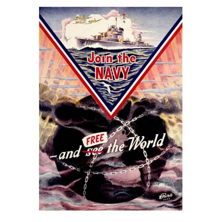 - WWII US Navy 'Join the Navy' Mine sweeper Poster Print Wall Art