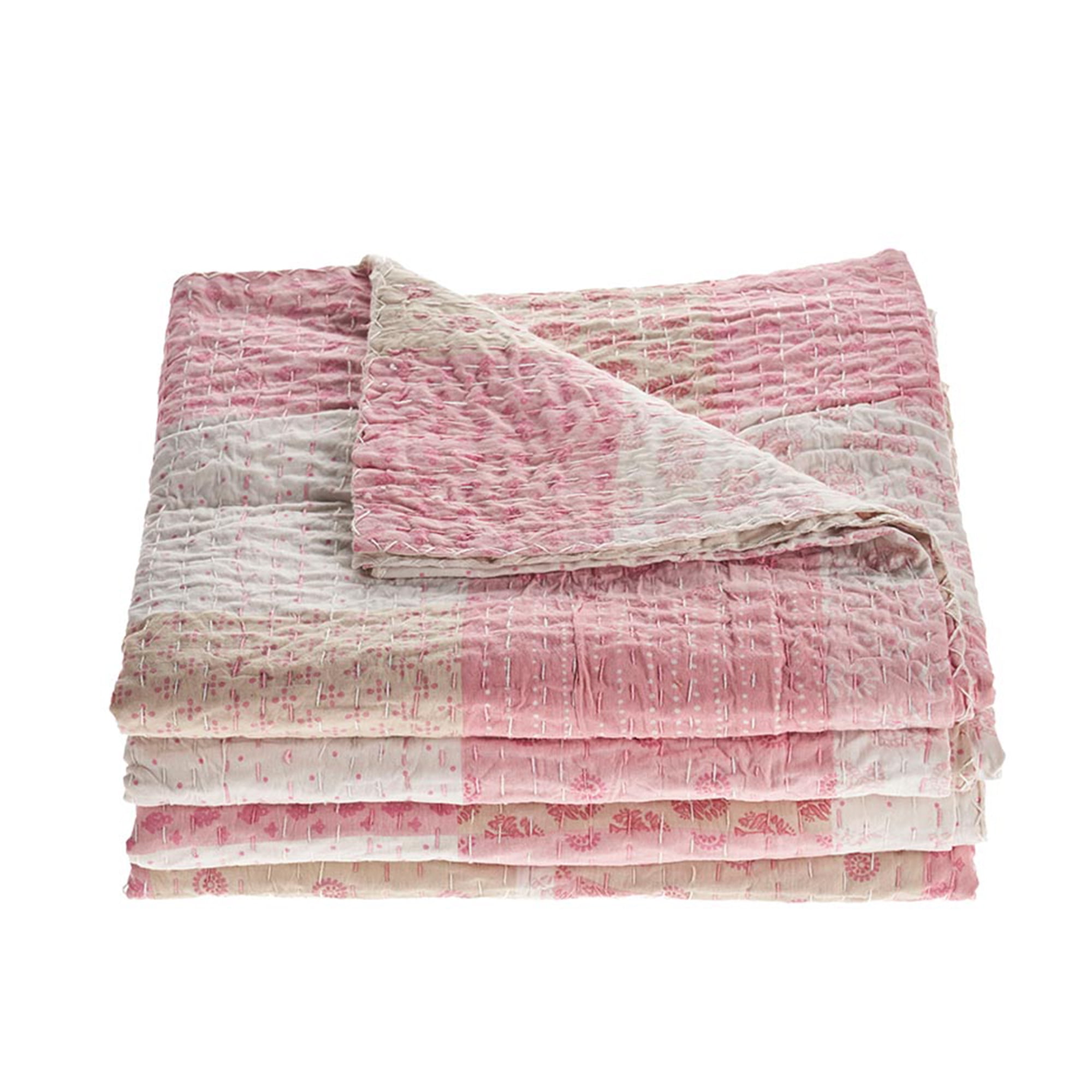 Details about   Pink Ikat Twin Size Kantha Quilt Cotton Reversible Bed Cover Blanket Throw New* 