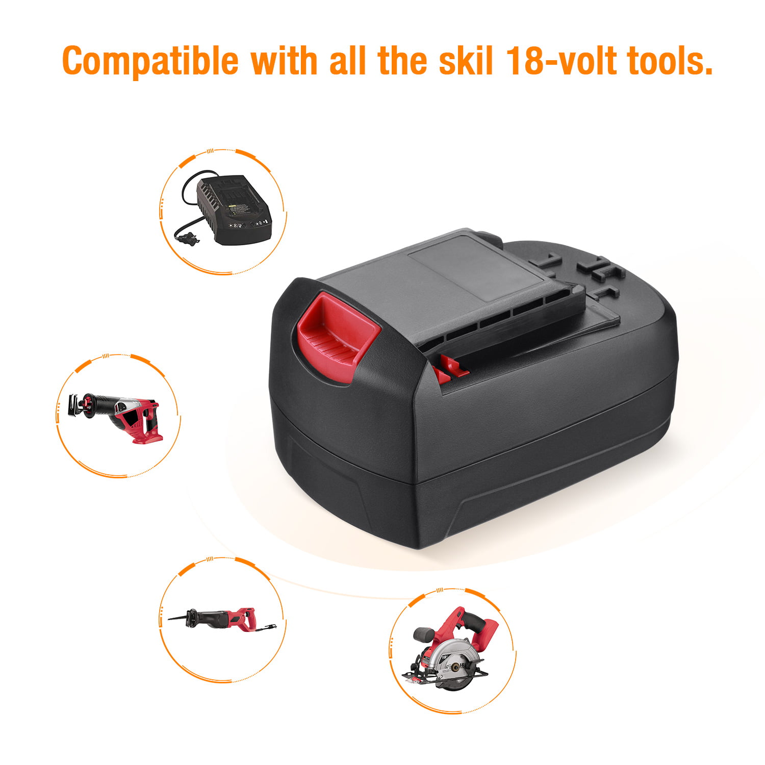 Details about   Biswaye 2Pack 18V Battery SB18C SB18A SB18B Replacement For Skil Cordless Tools 