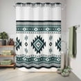 thumbnail image 6 of No Hook Shower Curtain with Built-in Rings - Boho Washable Waterproof Fabric Bathroom Curtains for Hotel,Rentals, 60 X 72 Inch Long , Southwest Aztec Pattern Green, 6 of 9