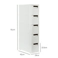 thumbnail image 3 of O'Force Rolling Cart Organizer Unit with Wheels Narrow Slim Container Storage Cabinet for Bathroom Bedroom  5-Tiers, 3 of 6