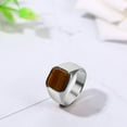 thumbnail image 3 of Avaner Men's Tiger Eye Square Signet Ring, Stainless Steel Rings with Natural Stone for Men Jewelry Gift for Him, Size 6-13, 3 of 4