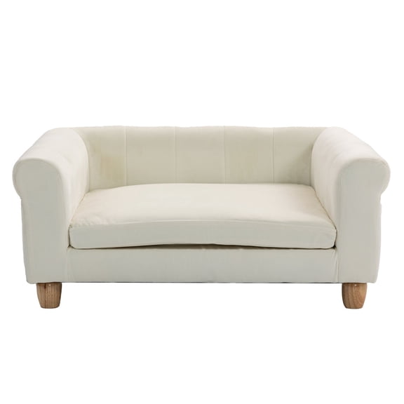 Critter Sitters 33-in Faux Suede Durable Washable Pet Bed for Small & Medium Sized Cats & Dogs in Cream, CSPETBED11-CRM