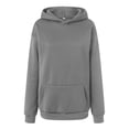 thumbnail image 4 of felwors Women Hoodie Sweatshirt Sexy Backless Fishnet Hoodie Sequin See Fishnet Mesh Pullover with Pocket (Grey, M), 4 of 5