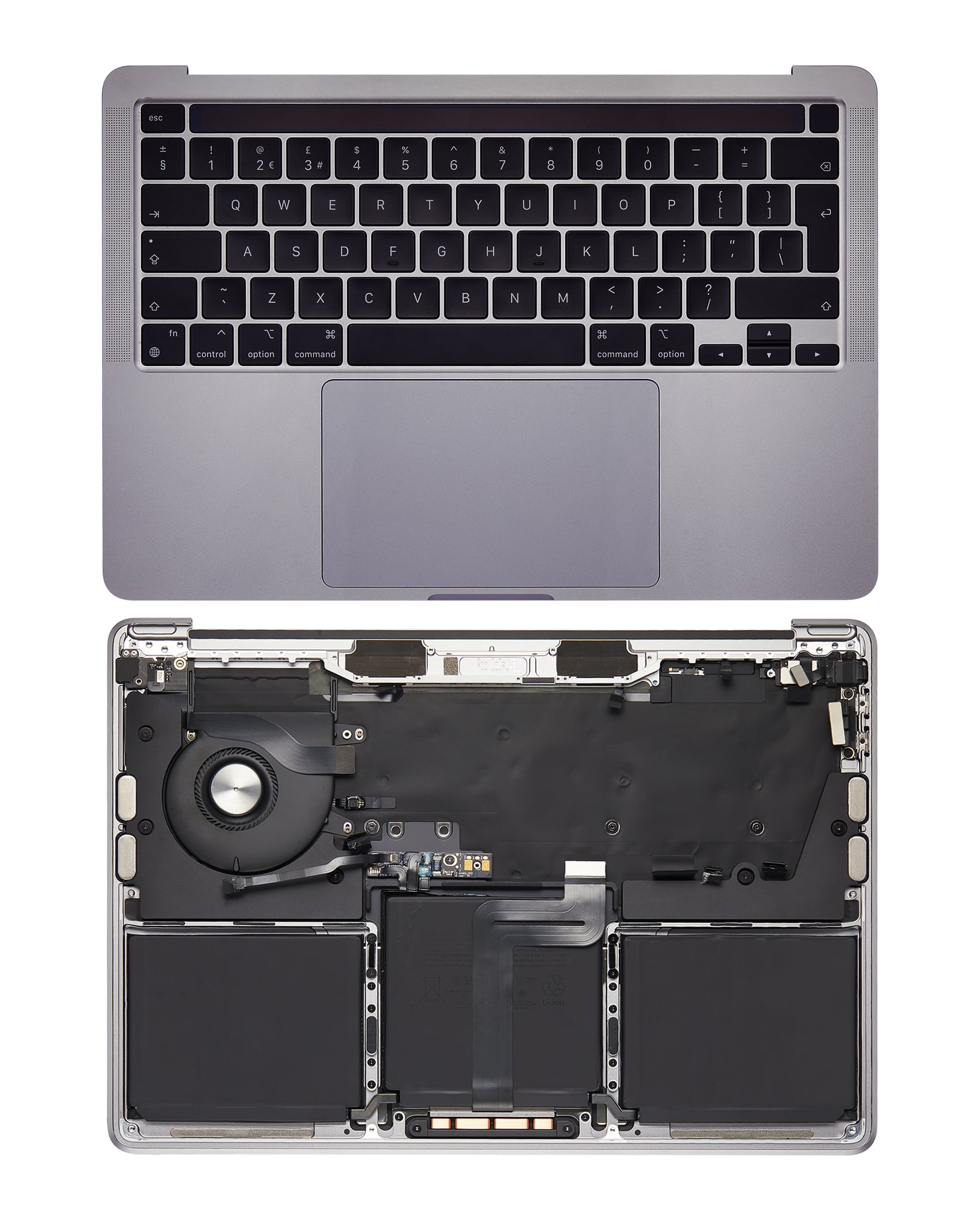 Replacement Top Case Assembly With Battery And Keyboard Compatible For MacBook Pro 13" (A2338 / Late 2020) (Space (UK Keyboard) - Walmart.com
