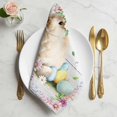 thumbnail image 2 of Easter Bunny Cloth Napkins, Spring Daisy Flower Colorful Eggs White Wooden Washable and Reusable Dinner Napkins Set of 4, Table Napkin for Kitchen Party Birthday Wedding Hotel Housewarming 20"x20", 2 of 9