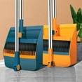 thumbnail image 5 of Djiypn Broom and Dustpan Set, 37.8-in Long Handle Broom with Dustpan Combo Set to Automatically Clean Hair Sweep Set for Home Room Kitchen Office Hall Floor (Orange), 5 of 10